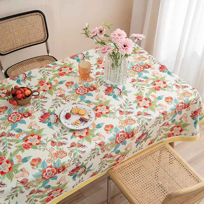 

Summer Pastoral Style Rectangular Tablecloth Kitchen Table Decoration Tablecloth Ins Light Luxury TV Cabinet Coffee Table Cloth