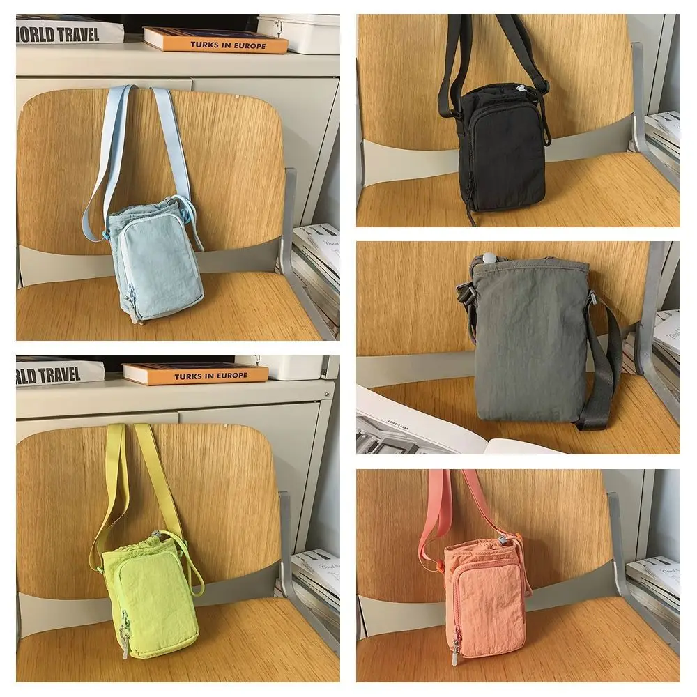 Shoulder Strap Water Bottle Carrier Bag Quick Drying Front Pocket Water Bottle Holder Adjustable Portable