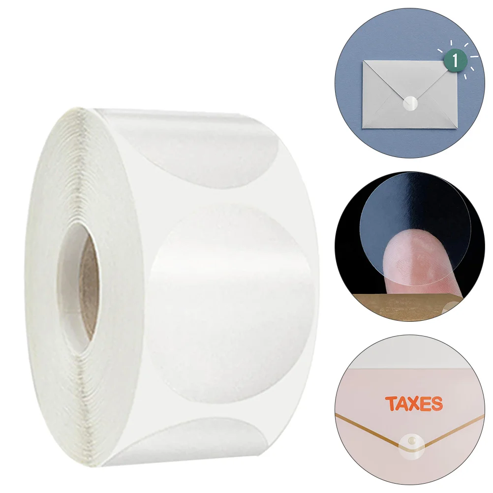 2 Rolls Gift Sealing Stickers Clear Envelope Package Cable Transparent Pet Labels Adhesive Packaging