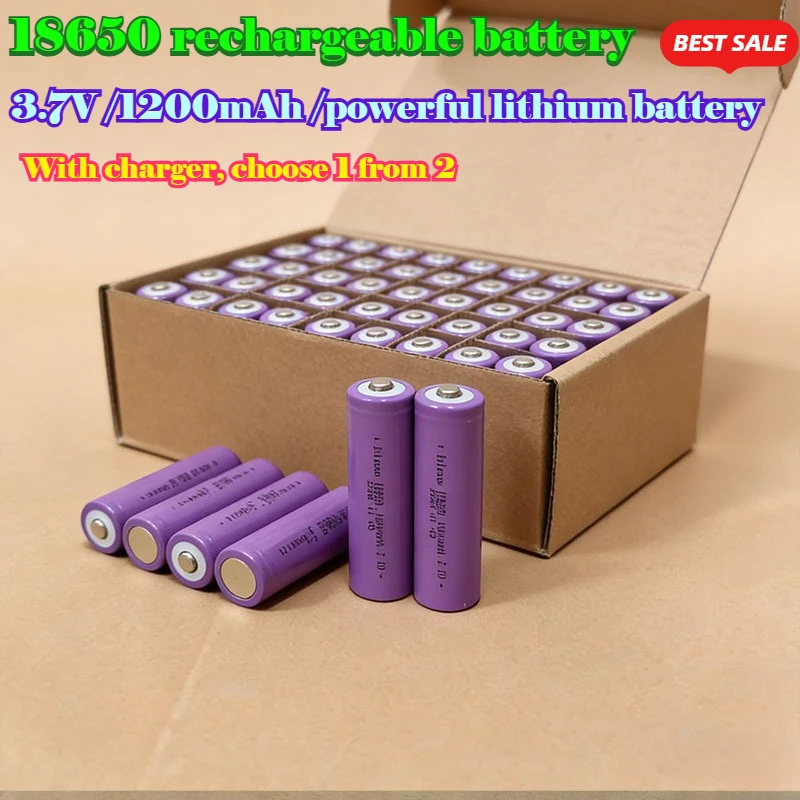 18650 1200mAh 3.7V Li-ion Rechargeable Battery for Lanterns Flashlights Doorbells Fans Shavers Solar Street Lights Wholesale