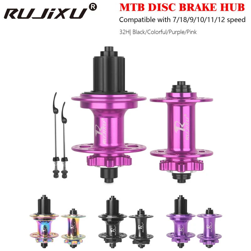 9 Pawls RUJIXU Mtb Hub 32 Holes Bearing Mountain Bike Freehub Rear Hub  Noisy Cube Bicycle Bushings 12 11 10 9 8 7 Speed