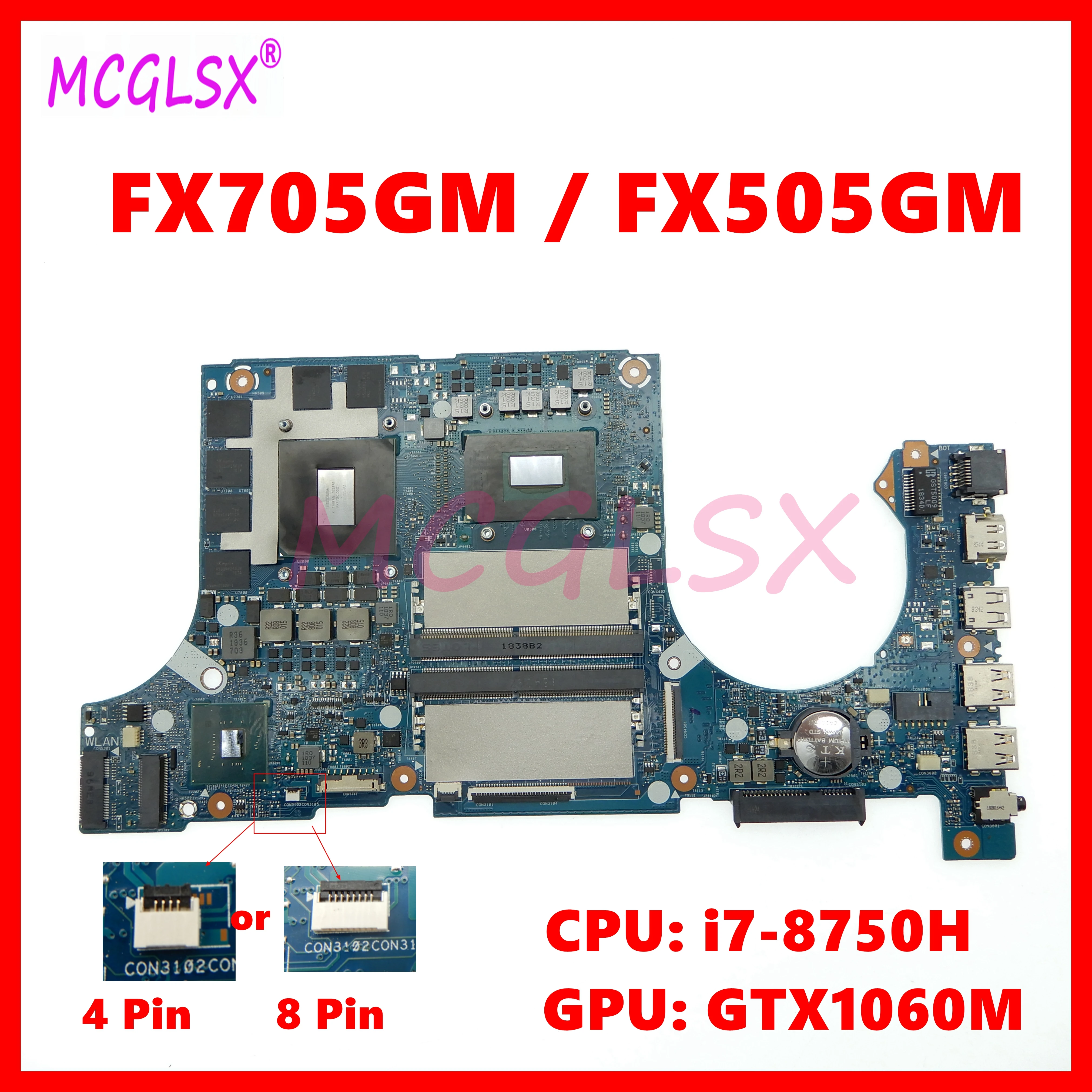 

Материнская плата FX705GM Материнская плата ASUS FX705G FX705GE FX705GM FX705 FX705G FX505GM для ноутбука с процессором i7-8750H GTX1060M GPU