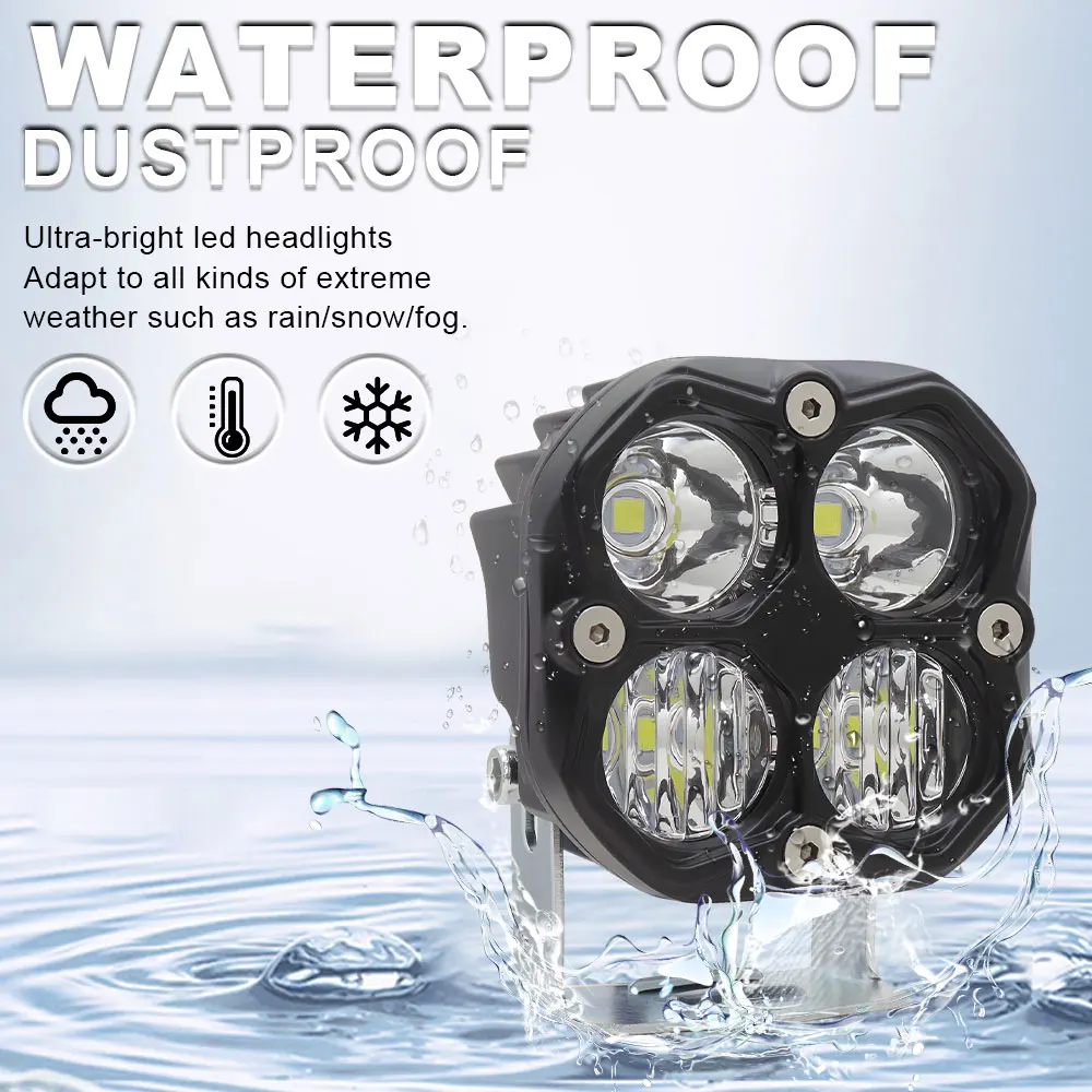 3 Zoll 40W LED-Arbeitsscheinwerfer Quadratischer Spotlight Flutlichtstrahler Motorrad-Fahrlichter für 4x4 Offroad-Einsatz Traktoren LKW Auto Nebelscheinwerfer – Detail 8