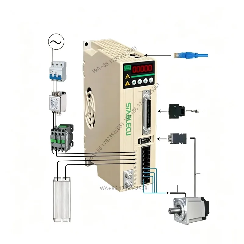 400W 750W 1.5KW AC 220V Servo Motor Servo Drive Kit High Torque Servo System Controller for CNC Machine Sewing Bagging