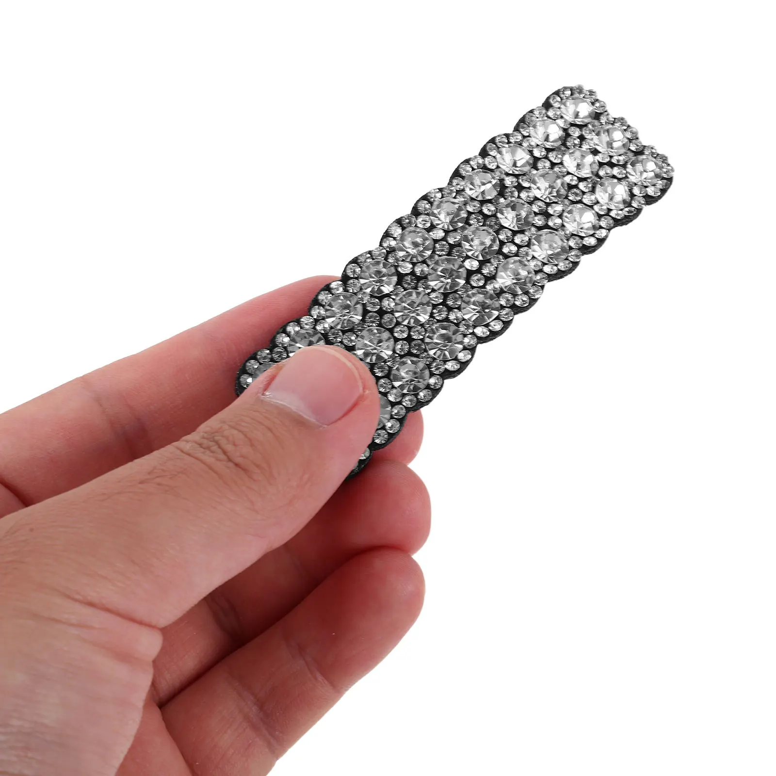 2Pairs Crystal Rhinestone Hair Clips Wedding Sparkly Claw Barrettes Side Bangs Snap Clips Hair Styling Accessories