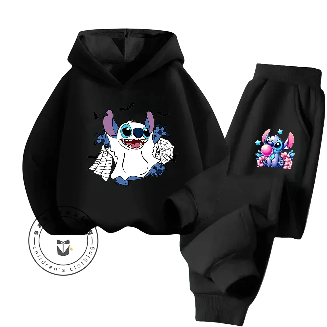 

Детский комплект с капюшоном Stitch, новый осенне-зимний комплект из плотной ткани, милый повседневный хит продаж, дешевая модная мода для мальчиков ​