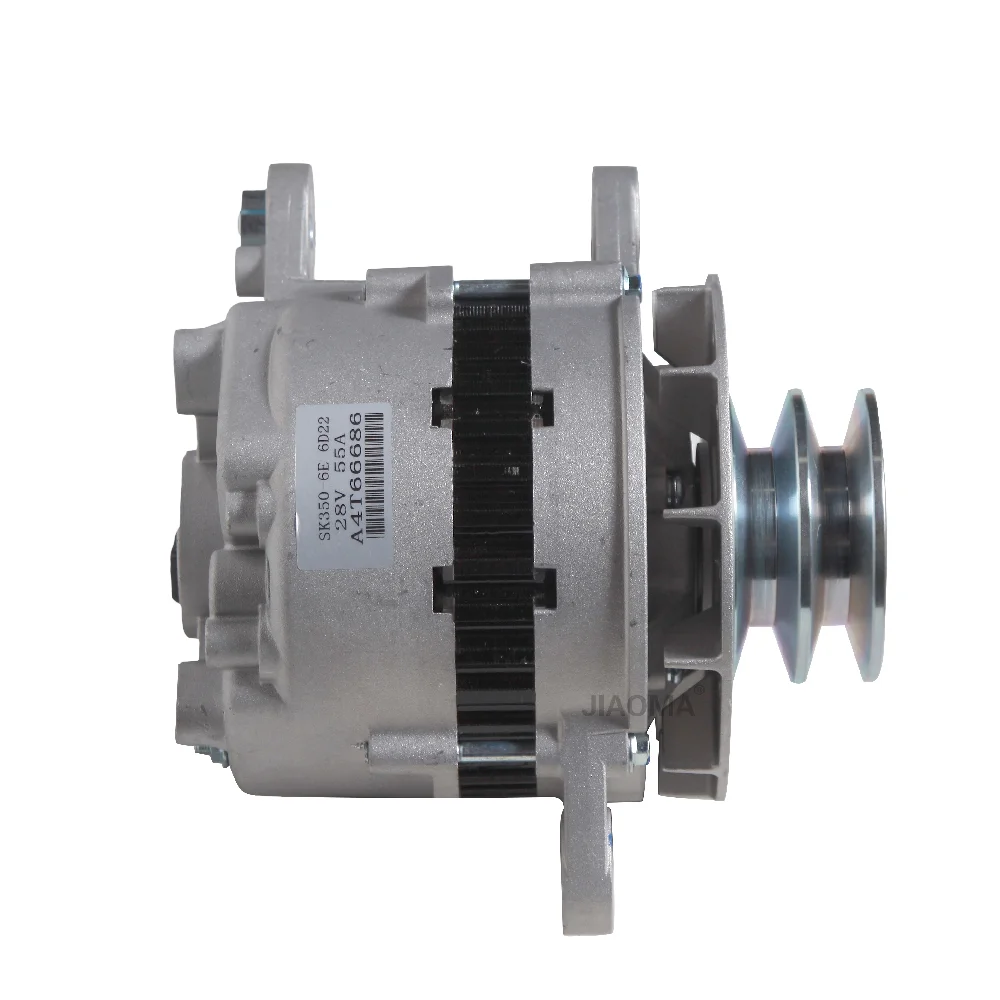 

A4T66685 A002T70772 A002T70774 A002T70784 24V 60A Excavator Alternator double pulley For Mitsubishi S6K SK350-6E 6D22