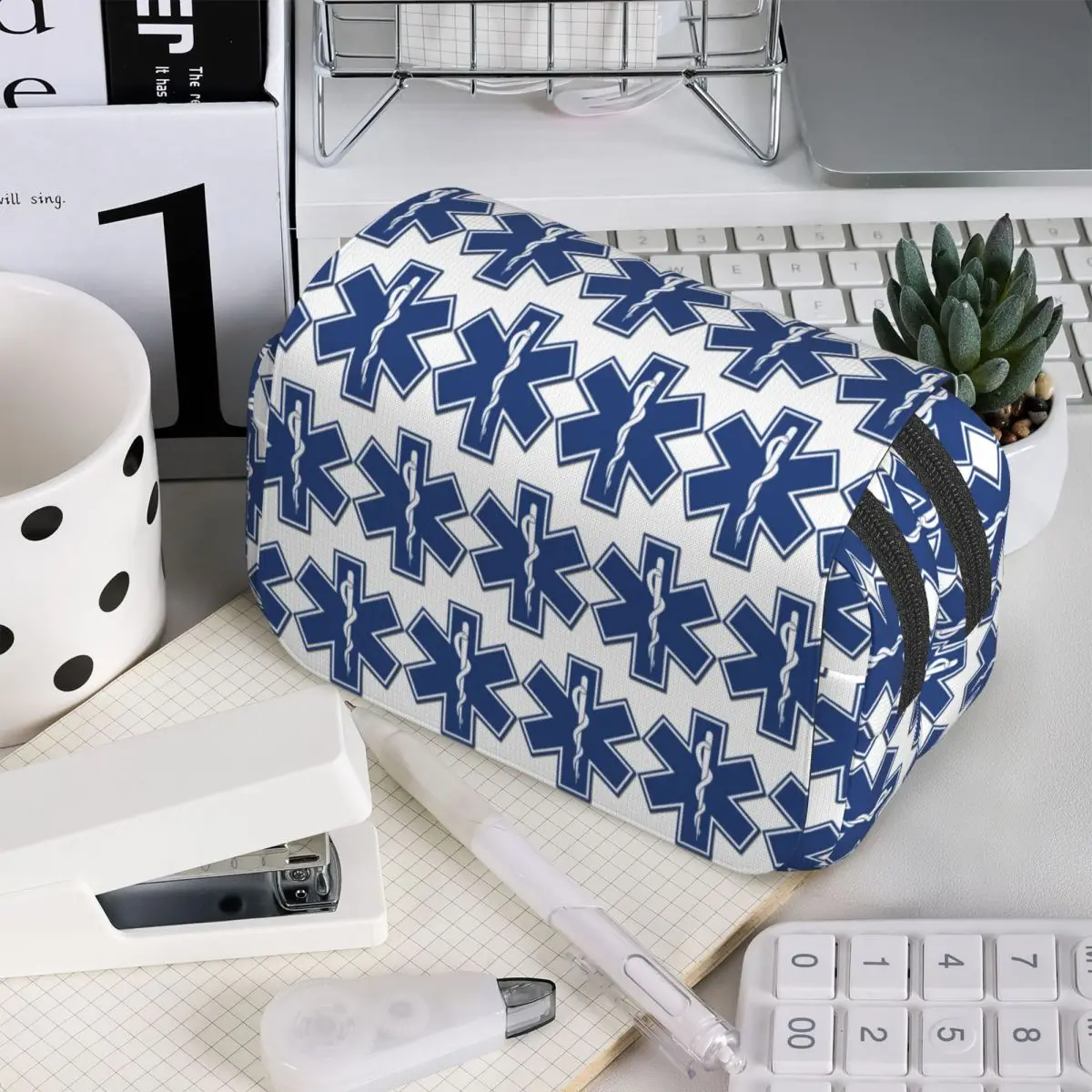 EMT Star Of Life Emergency Medical Pencil Case for Kids Gifts Pen Box Pencil Bag Stationery Supplies Pen Holder Bag