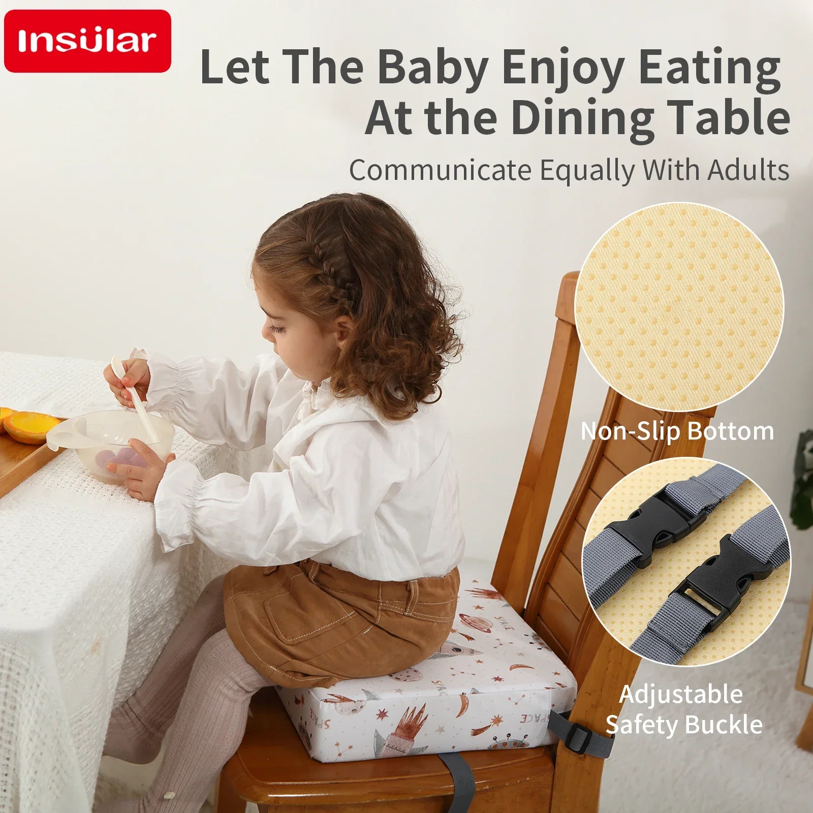 كرسي طعام للأطفال وسادة معززة قابلة للإزالة للأطفال كرسي مرتفع وسادة مقعد على شكل نجمة كرسي زيادة وسادة كرسي أطفال مقعد مقاوم للماء #2