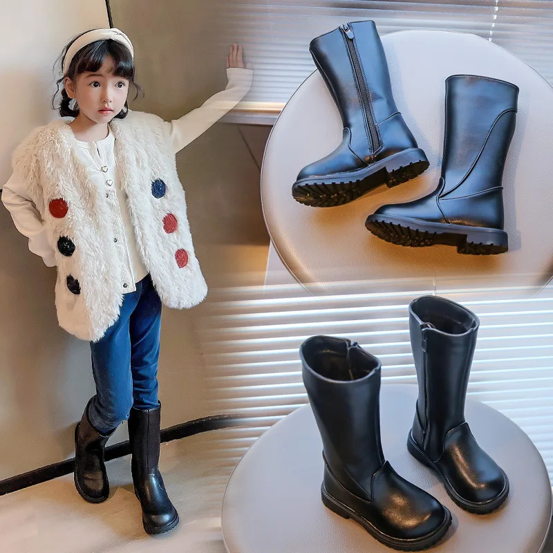 Children High Boots Girl Plush Cotton Shoes Comfortable for Children Winter Shoe for Girl Kids Shoe for Girl Bota Mujer Zapatos