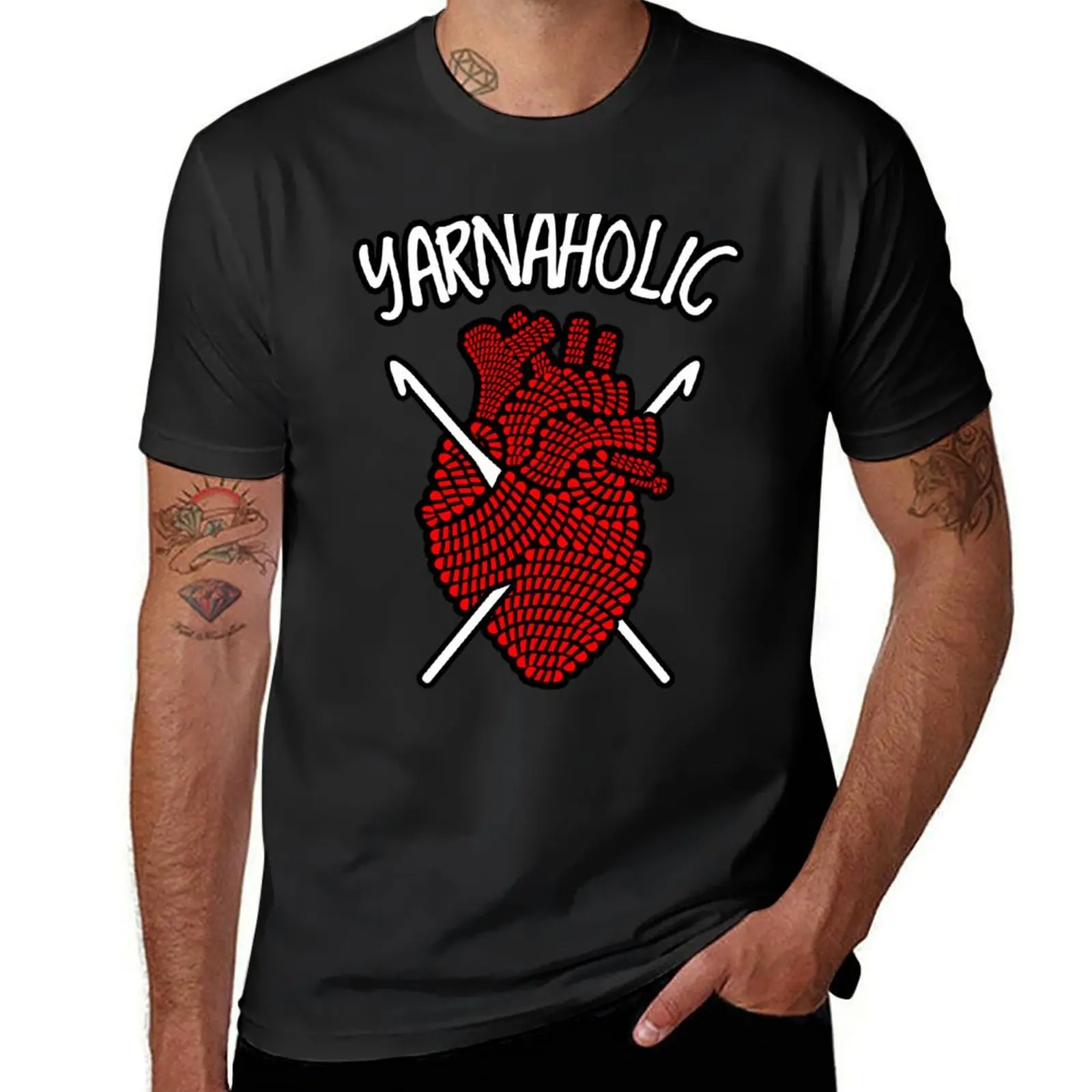 

Yarnaholic Crocheting Lover Crochet Yarn Anatomical Heart T-Shirt Louboutins Man t-shirt street wear Men's t-shirt