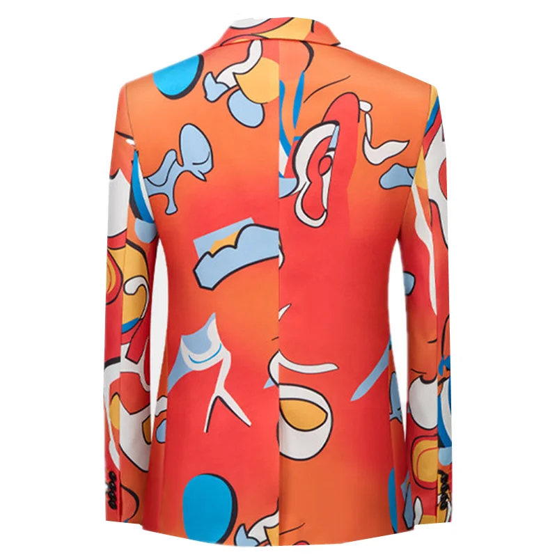 (سترات + بنطلون) بدلات مطبوعة رقمية ثلاثية الأبعاد للرجال على الموضة ، 2025 حفلات الزفاف الجديدة للرجال والرقص والحفلات ، أطقم فساتين زهور الأداء