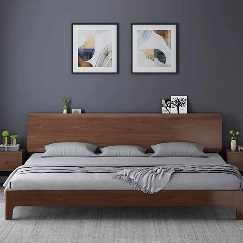 

Full Wooden Bed King Size Modern Luxury Double Sleeping Floor Storage Design Sun Castle Platform Camas De Casal Hotel Furniture