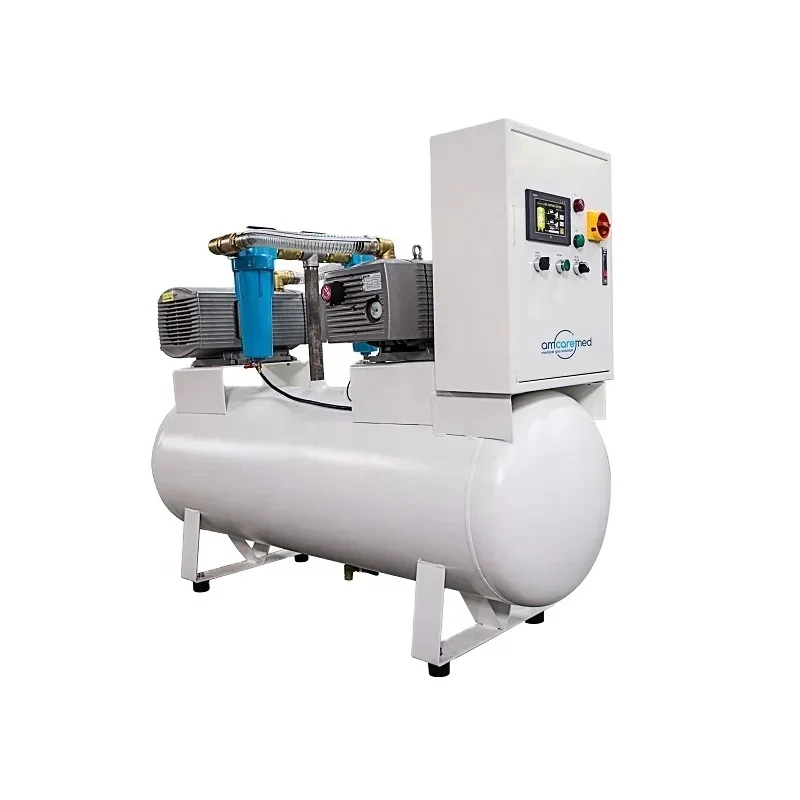 Hospital Duplex Vacuum System Medical Rotary Vane Oil lubricated Horizontal Vacuum Pump