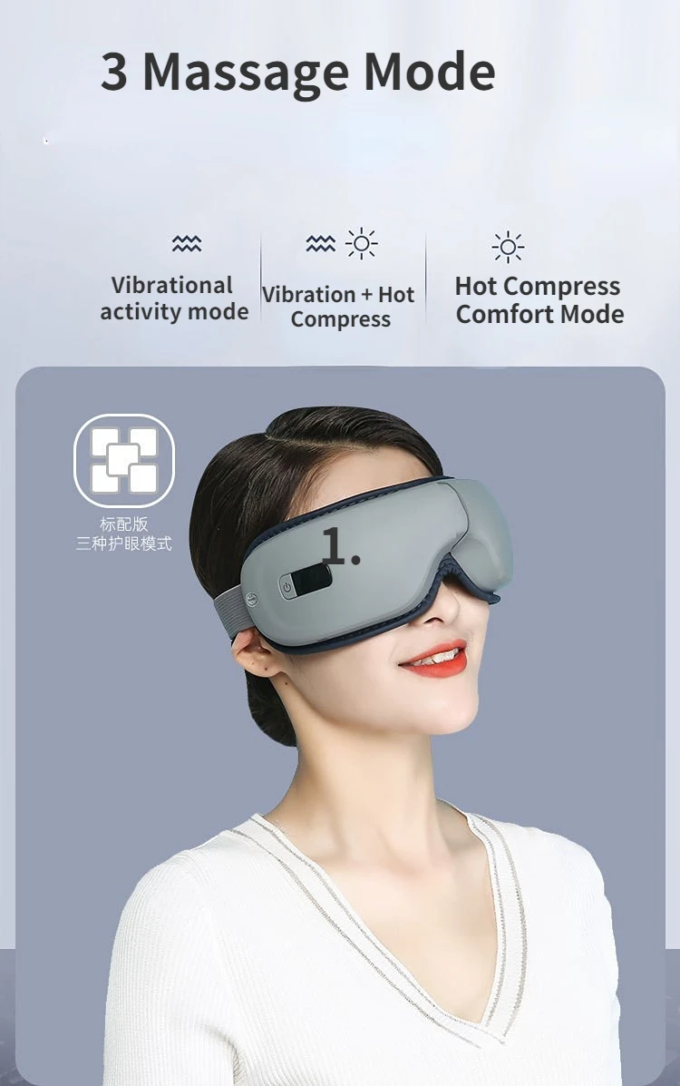 Foldable Eye Relax Massager with Heating Hot Compress and Vibration Comfortable Warm up Eye Therapy Eye Massager