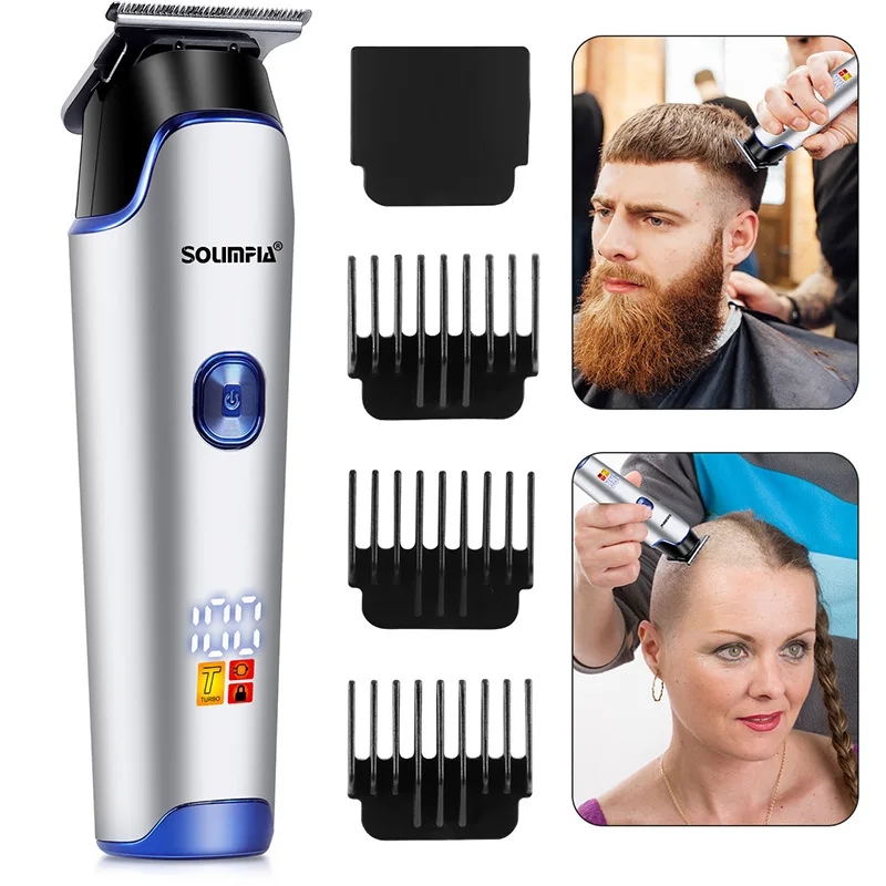 Professioneller Haarschneider mit Keramikklinge, LED-Anzeige und USB-Aufladung für Männer