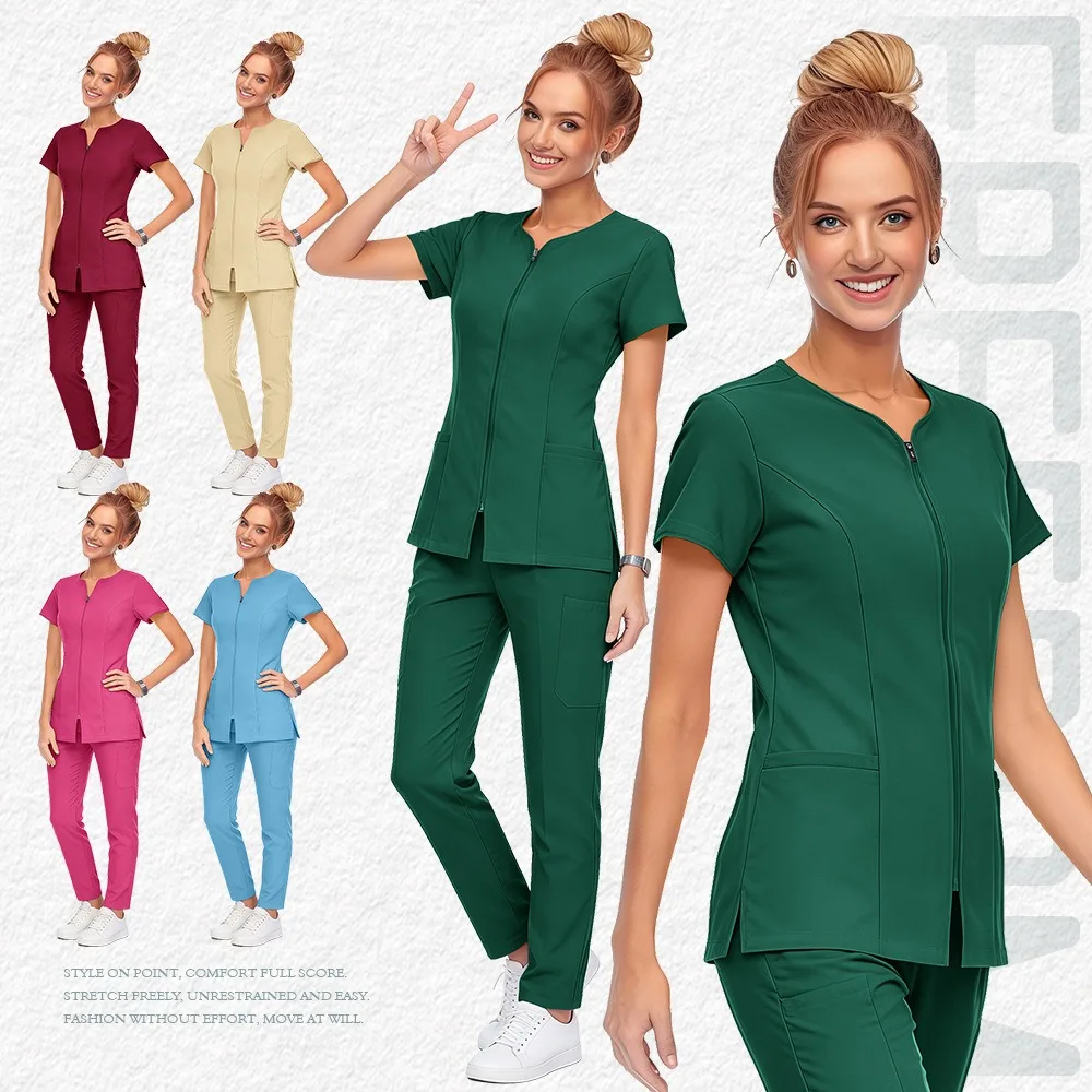 Hot Sale Scrubs Uniforms Women Suit Medical Clothing Uniform Nurse Uniform Scrub Sets for Hospital Medical Scrub Set Uniforms