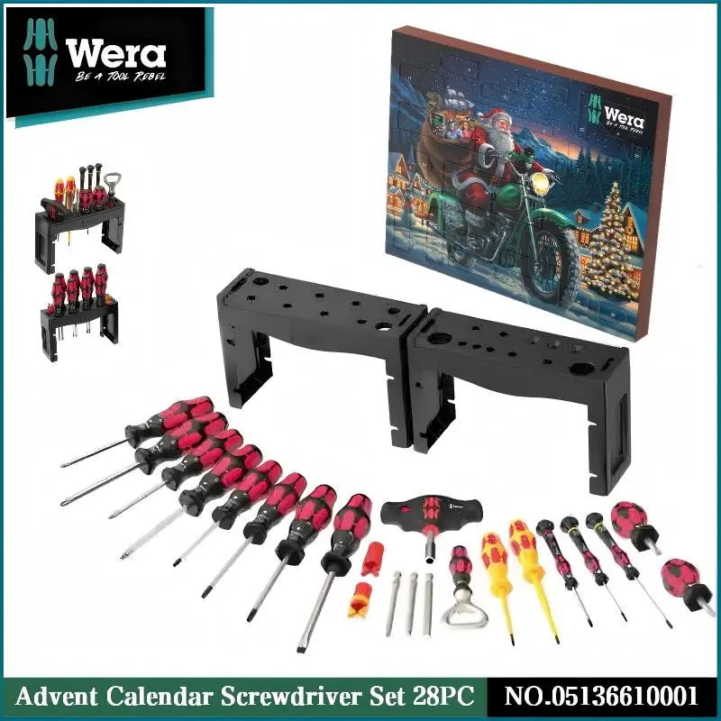 

Набор отверток WERA Advent Calendar, 28 предметов, профессиональный многофункциональный набор инструментов для DIY и мастерской, подарок, 05136610001