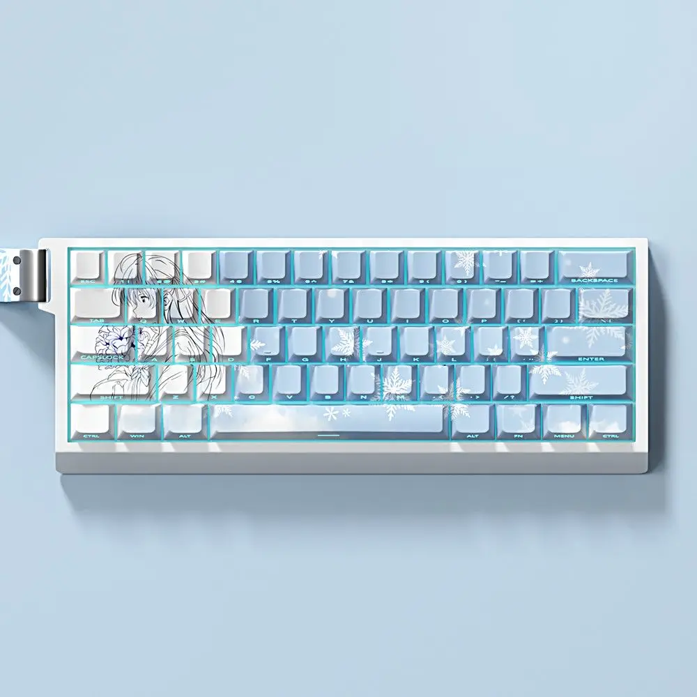 73Key Yukino Theme Keycaps Side Print Keycap Anime Key Cap PBT Cherry Profile Custom Personalized Keycap for Mechanical Keyboard
