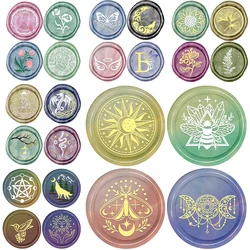 25mm Wax Seal Stamps Head Moon Sun Star Flower Butterfly Pattern for DIY Wedding Invitation Envelope Card Crafting 2024 Hot Sale