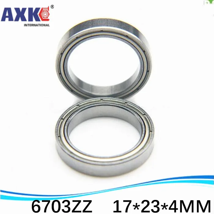 50pcs Free Shipping The High Quality of Ultra-thin Deep Groove Ball Bearings 61703ZZ 6703ZZ 17*23*4 Mm * Inch Bearing AXK Steel