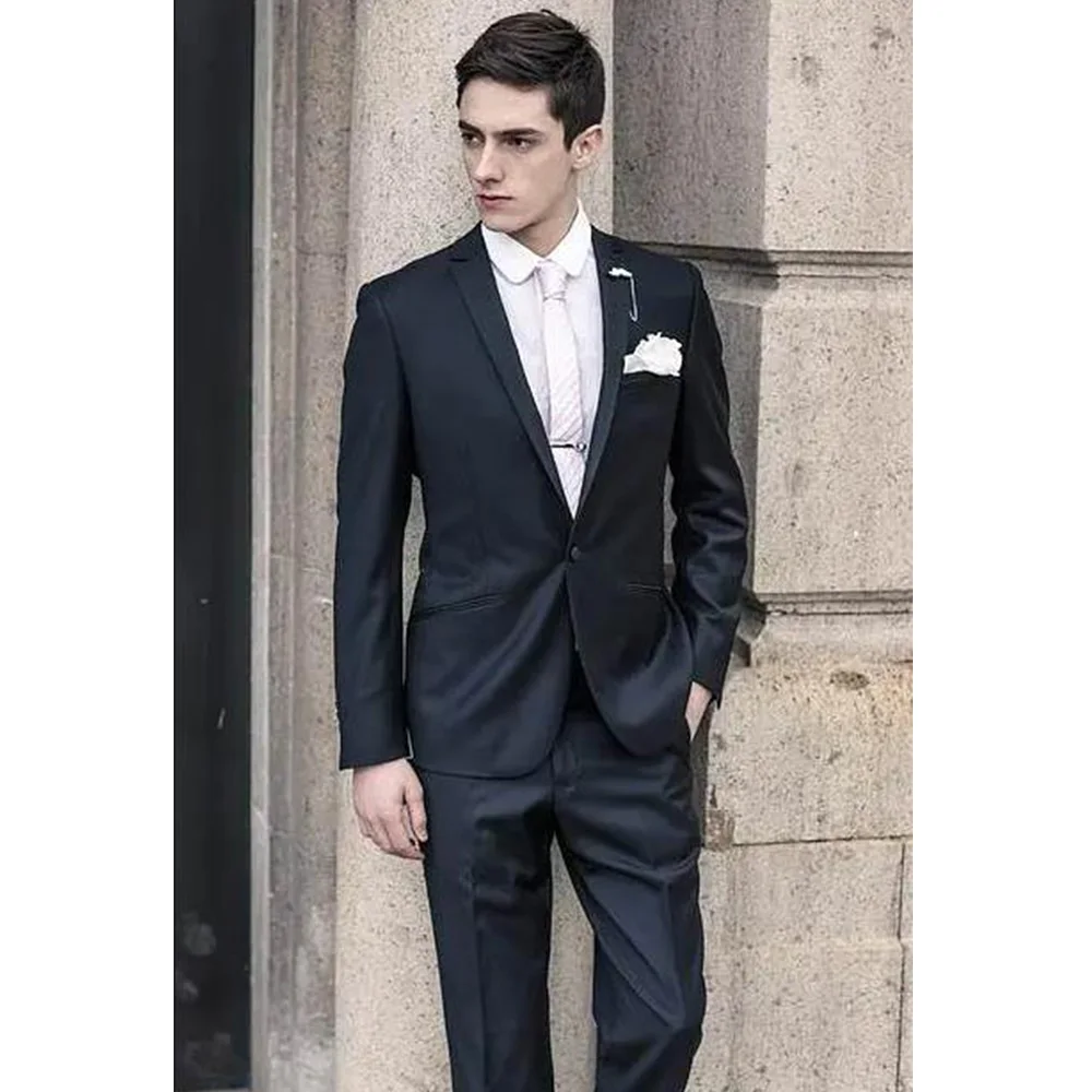 Men's Elegant Suit A Buckle Groomsmen Dress Slim Fit Costumes for Man Blazers Wedding Dresses 2023 Uniform Two Piece Suit Male