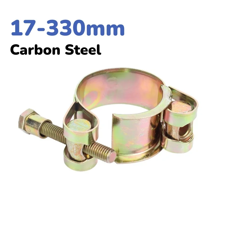 17-330mm Carbon Steel Color Zinc Heavy-Duty Galvanised Iron Hose Clamp Heavy-Duty Pipe Clamp Clamp Fastening Accessories
