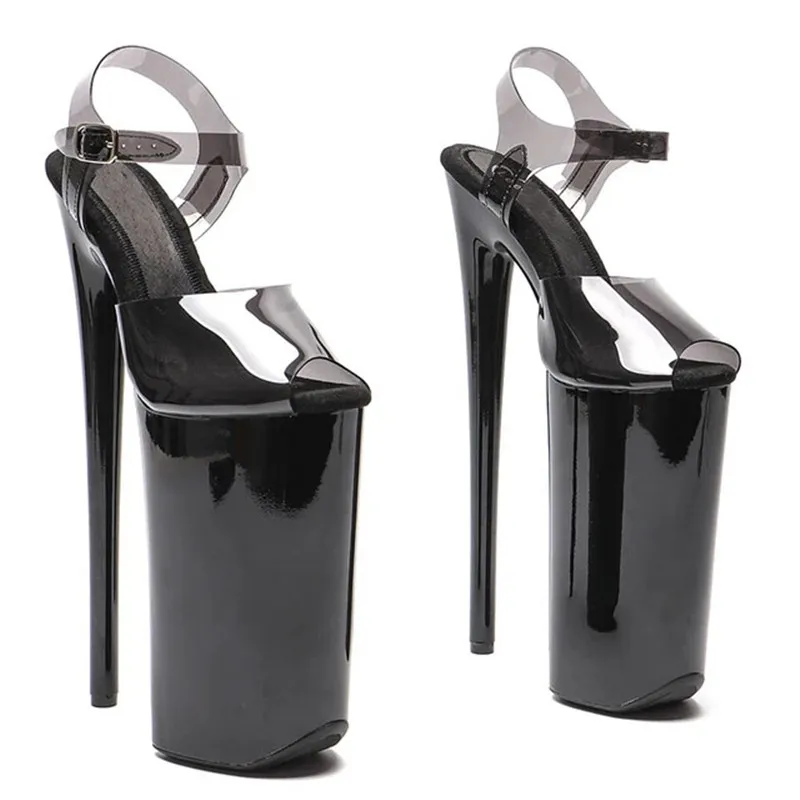 LAIJIANJINXIA New 26CM/10inches PVC Upper Sexy Exotic High Heel Platform Party Sandals Pole Dance Shoes Model Shows Sandals 002