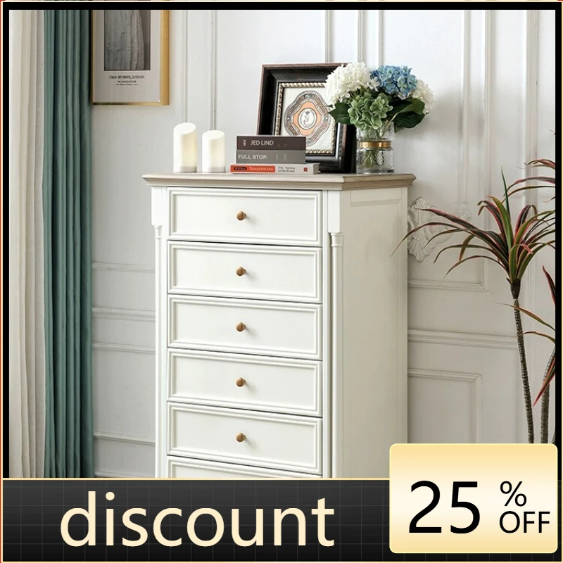 

LH all solid wood six chest cabinet cream style living room bedroom storage storage cabinet