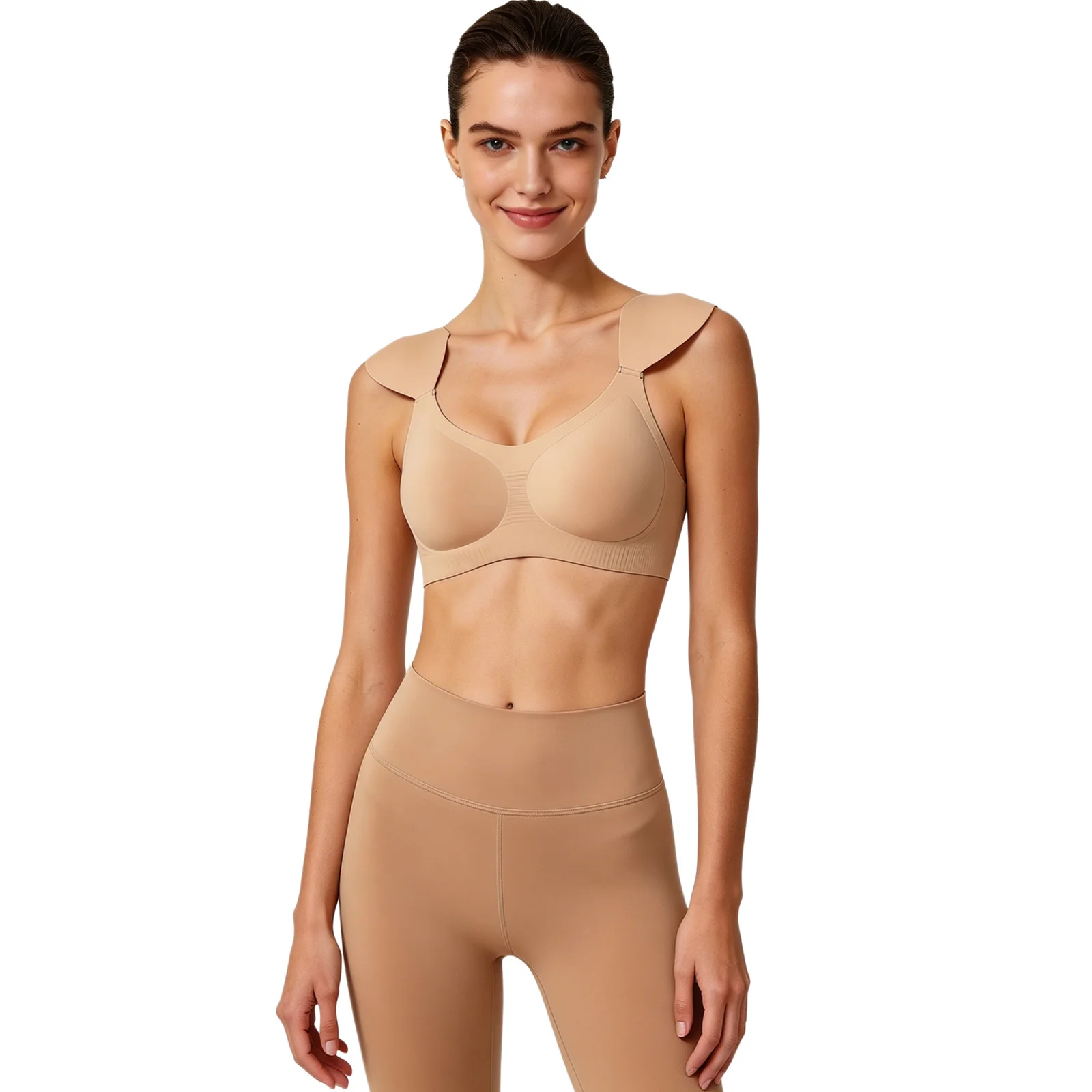 

Womens Female Seamless Bra Tops with Built-in Shoulder Pads No-wire Good Support Comfort for Yoga Light Exercise Meditation Zen