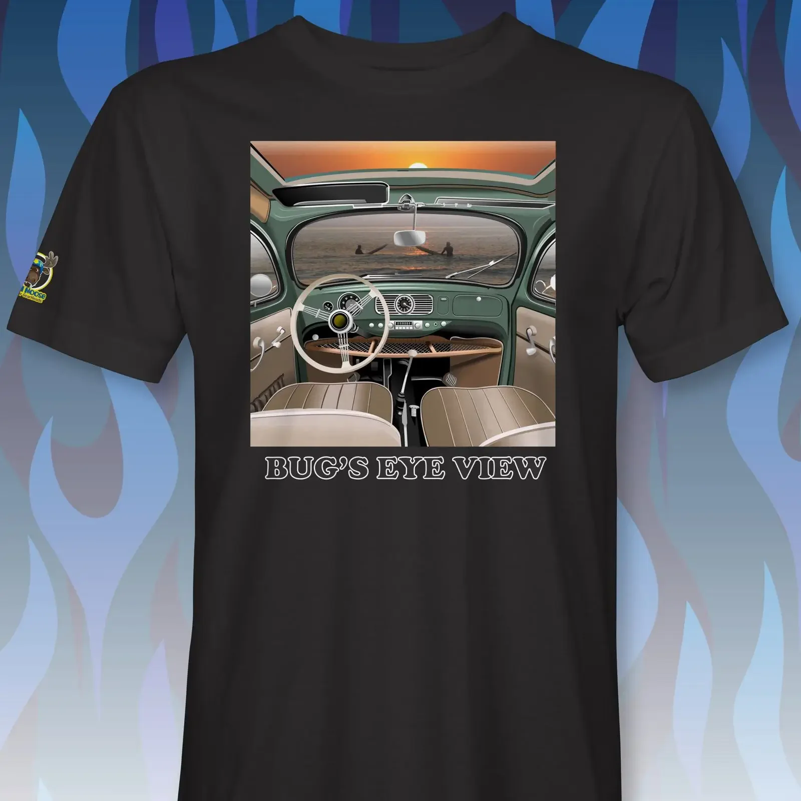 T-Shirt „A Bug's Eye View Sunset“ RM0210, Vintage-Look, gewaschen, bequeme Designerkleidung, leicht dehnbar, Oberteil für den Alltag