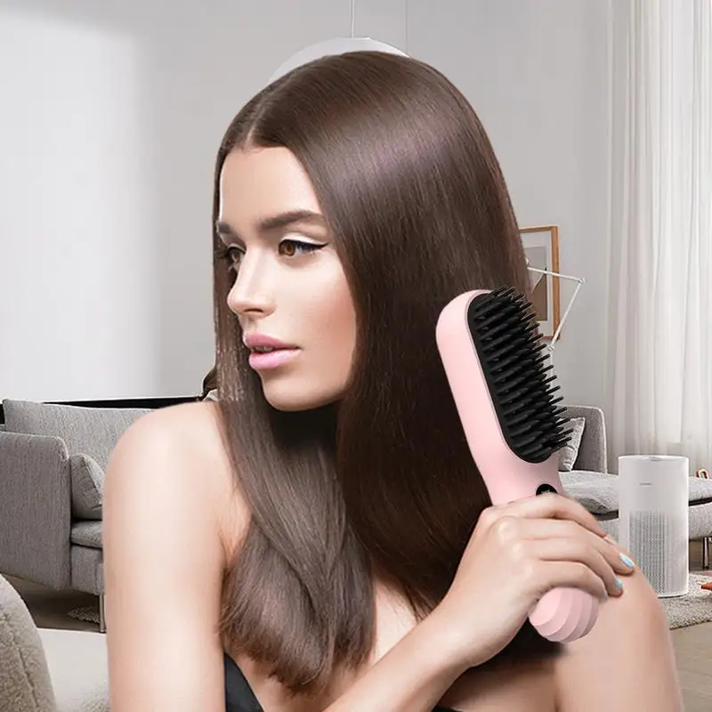 Hair Straightener Comb Travel Wireless Hot Comb Multiple Temp Settings Hair Styling Tools Air Brush for Short Long Hair