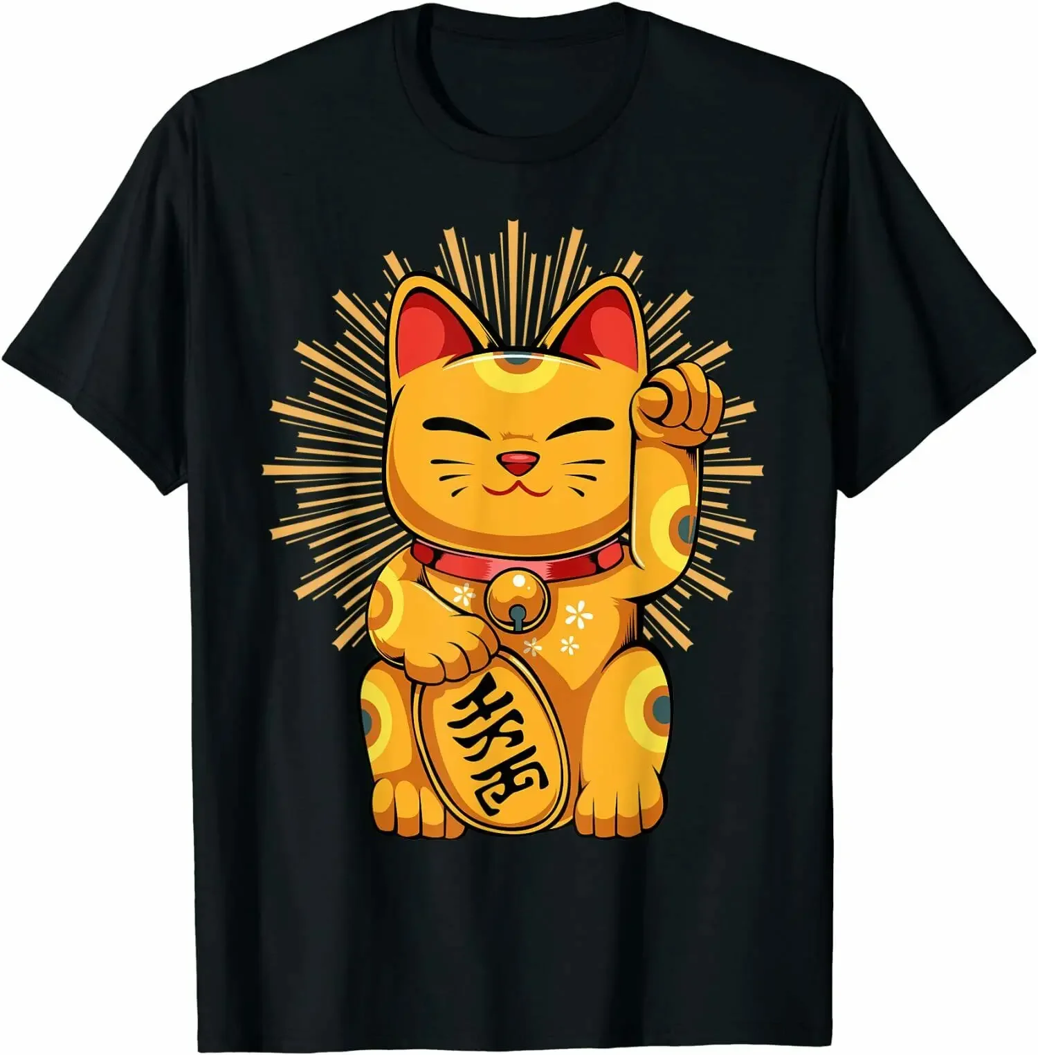 

Japanese Lucky Cat Kawaii Koban Feng Shui T-Shirt 100% Cotton O-Neck Short Sleeve Summer Casual Mens T-shirt Streetwear