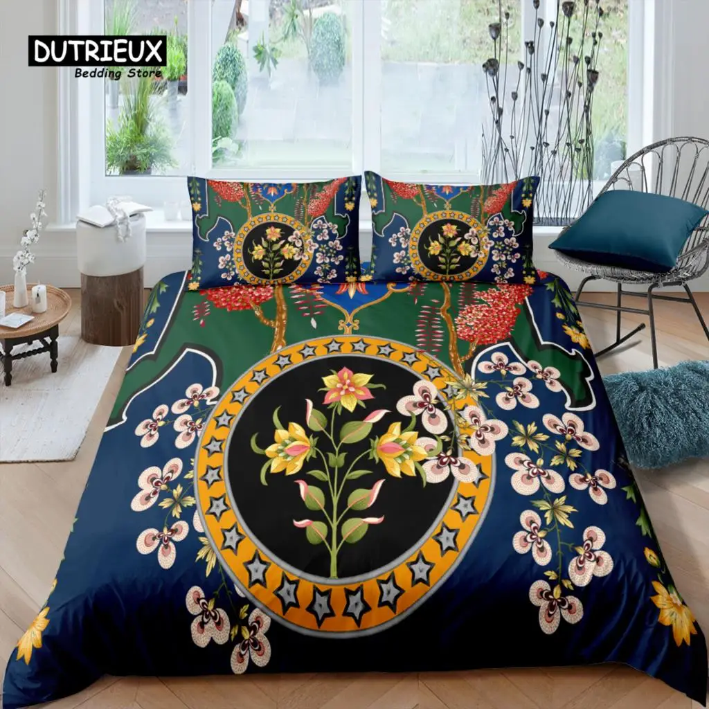 

Home Living Luxury 3D Bohemia Flower Bedding Set Peony Duvet Cover Pillowcase Queen and King EU/US/AU Size Polyester Bedding