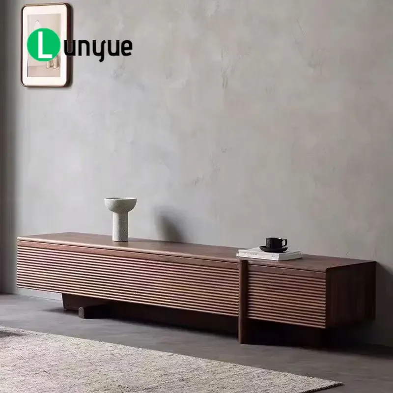 Modern Solid Wood TV Cabinet High End Luxury Furniture Strong Load Bearing Capacity Excellent Quality Living Room Storage
