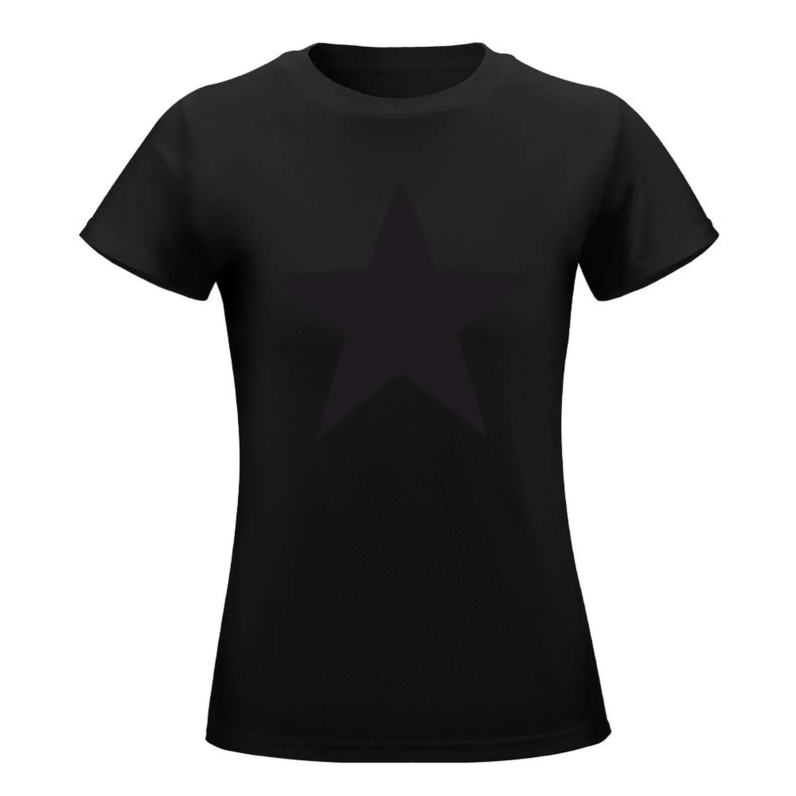 Black Tactical five-pointed star T-Shirt plus size tops cute tops Short sleeve tee cat shirts for Women