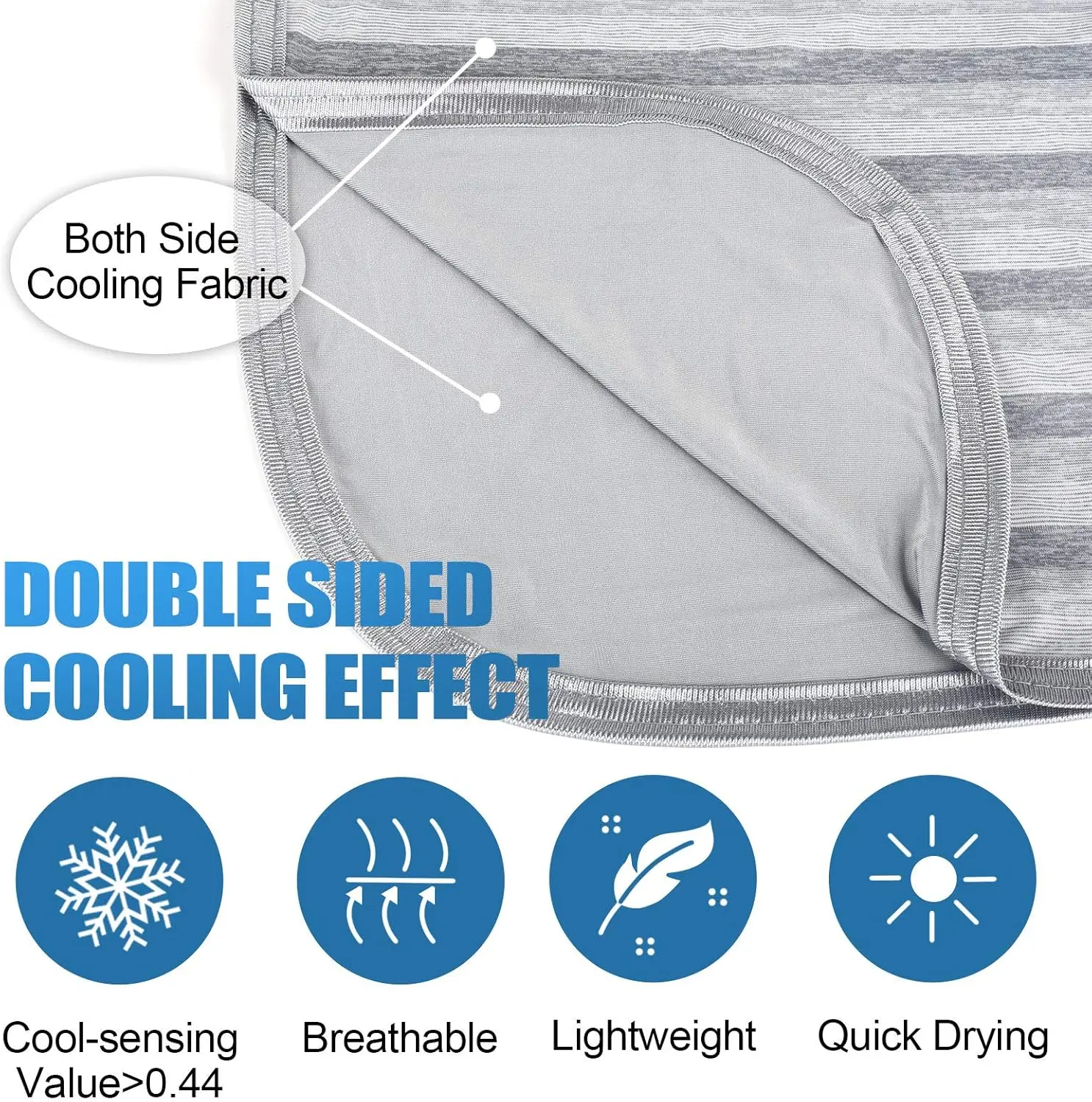 Direct Cooling Throw Blanket for Hot Sleepers Double Sided Cold Effect Lightweight Breathable Summer Bed Blanket for Couch
