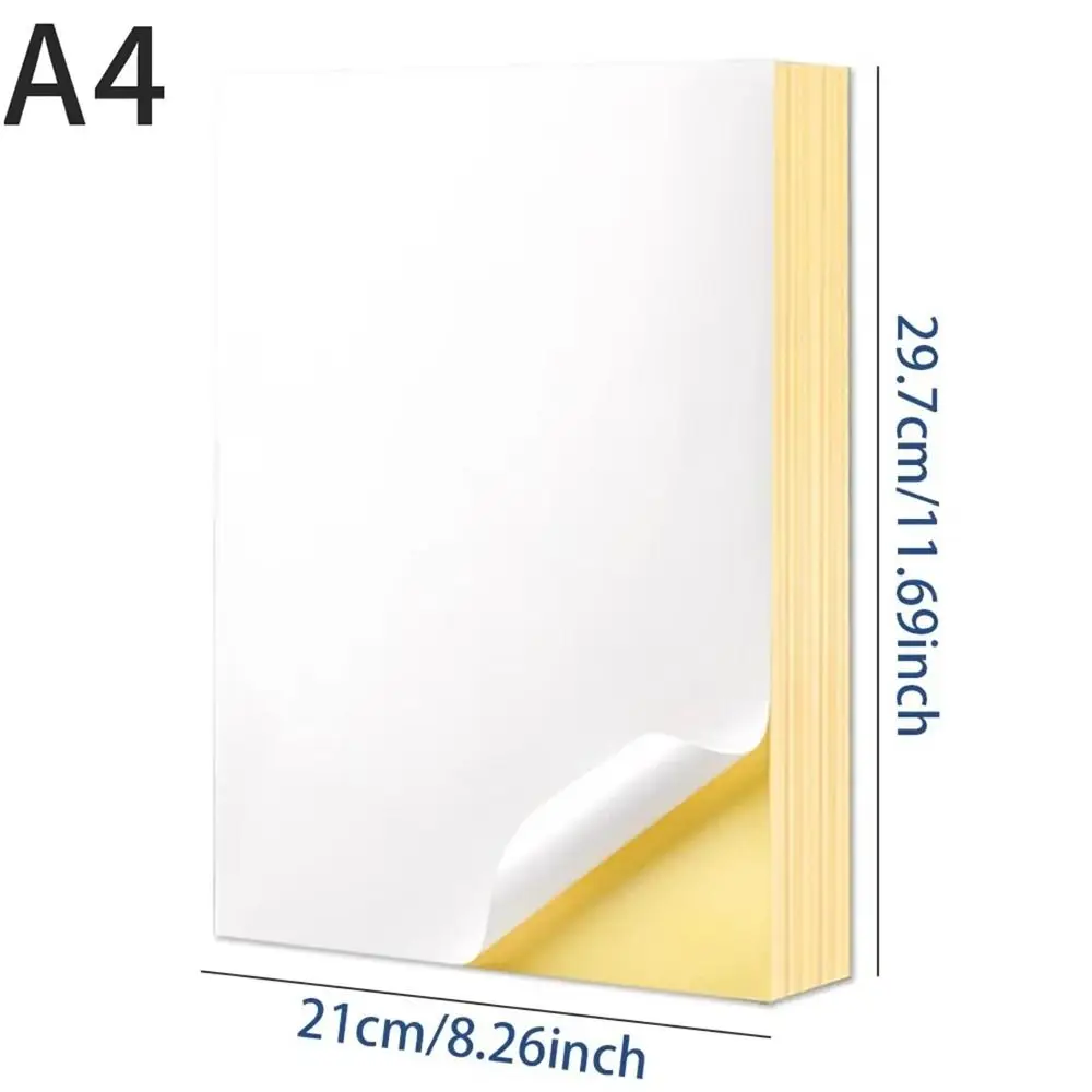 New A4 Self-Adhesive Paper Matte Glossy Surface Writable Paper Sticker White Paper Sheet Laser Inkjet Printer