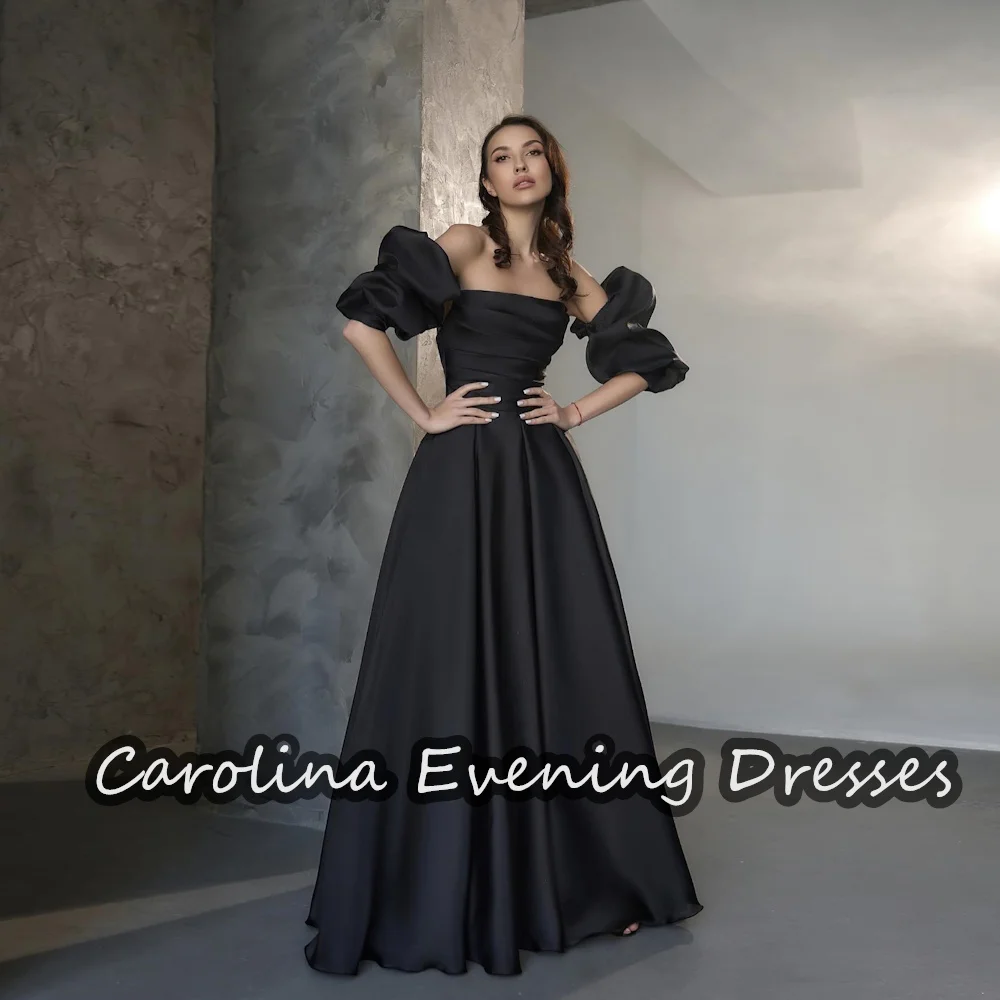 

Carolina Satin A-line Strapless Ruffle Prom Gown Floor Length Pleats Elegant Evening Elegant Party Dress for Women 2024