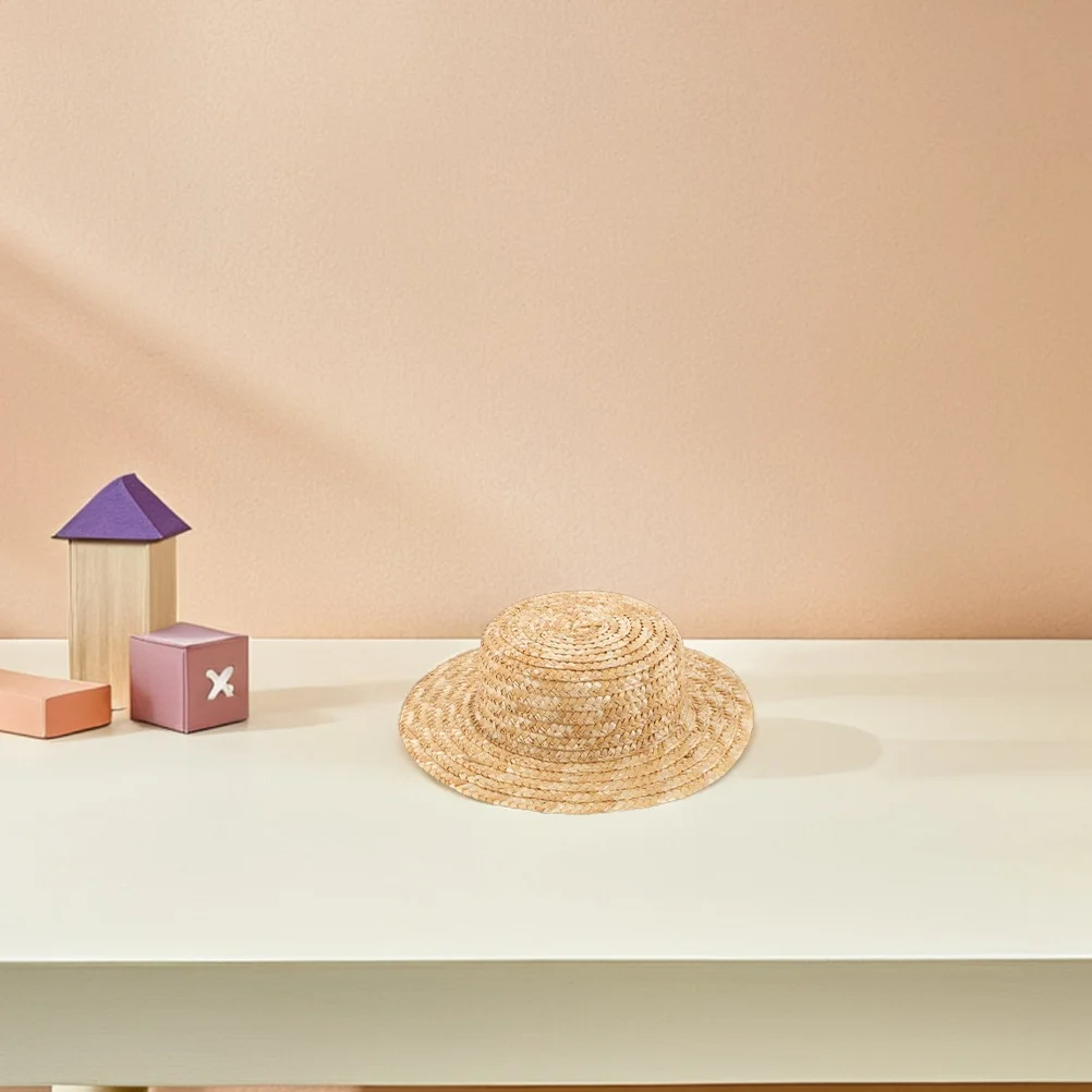 Mini sombreros de paja, Base Diy para accesorios, gorros tejidos pequeños, Kits de manualidades, actividades familiares, adornos de decoración del hogar, sombrero de copa en miniatura, 2 uds.