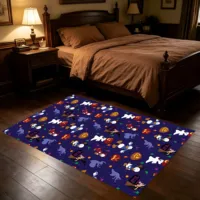 Velvet Donald Duck Halloween Pumpkin Ghost 2D Rug for Living Room and Bedroom, Warm Festive 2