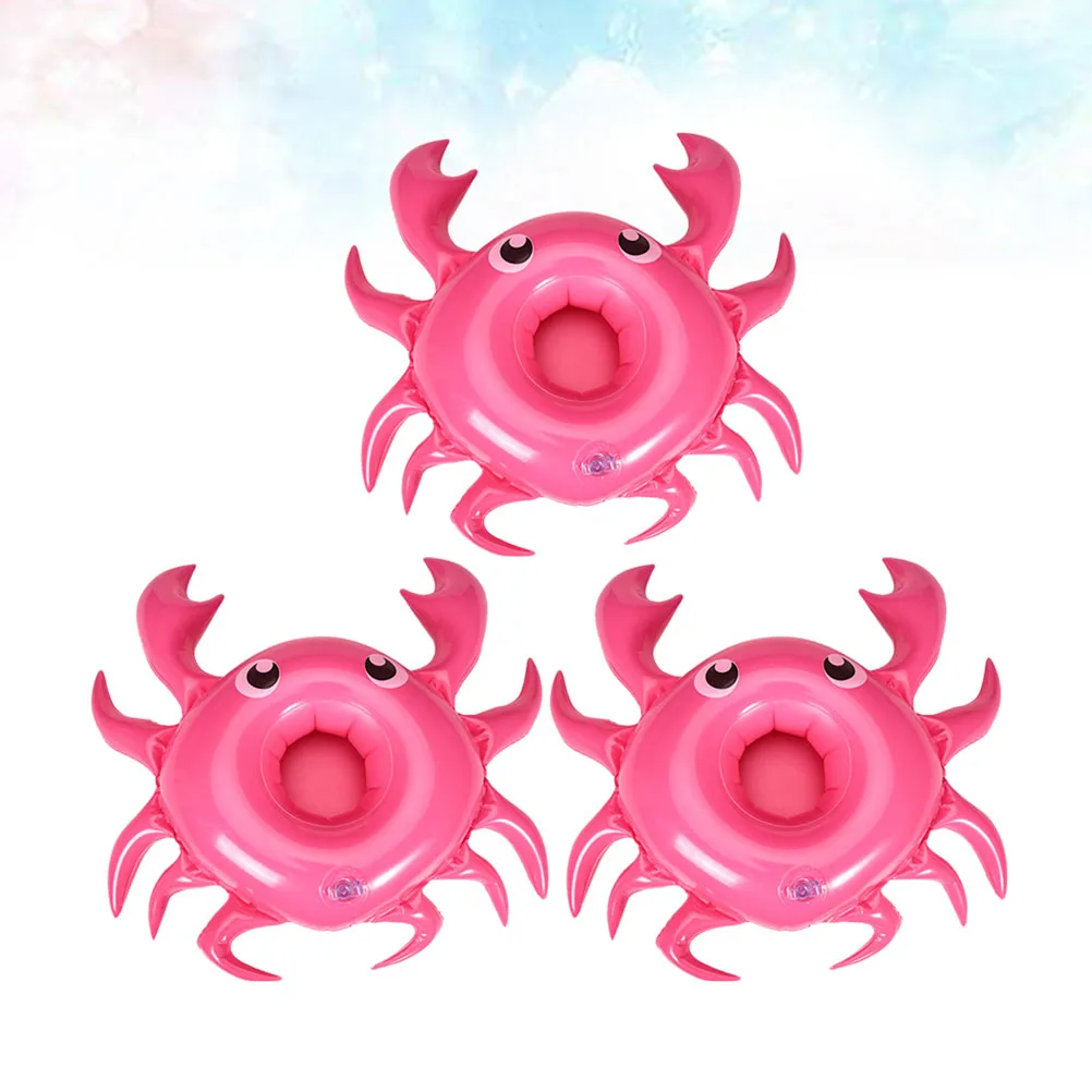 3 قطع من حامل المشروبات القابل للنفخ على شكل سرطان البحر، حامل أكواب عائم لحفلات حمام السباحة وحفلات العازبة على الشاطئ وحفلات الكبار والأطفال الممتعة #3