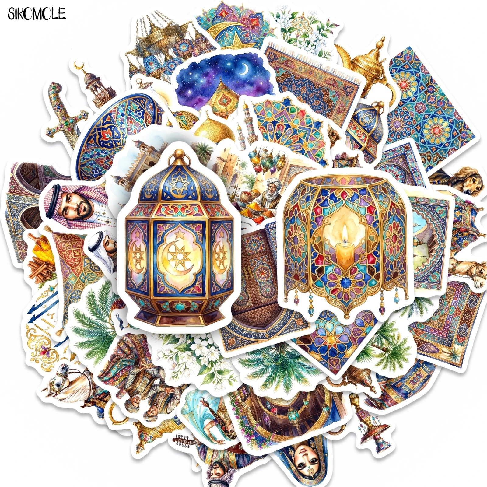 

10/30/50pcs Exotic Style Persian Colored Glaze Stickers Book DIY Skateboard Guitar Luggage Suitcase Decoration Graffiti Sticker