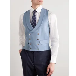 Herren klassische Weste Herren Frühling und Sommer neue Serge Weste Business Casual Zweireiher ärmellose Weste Steampunk