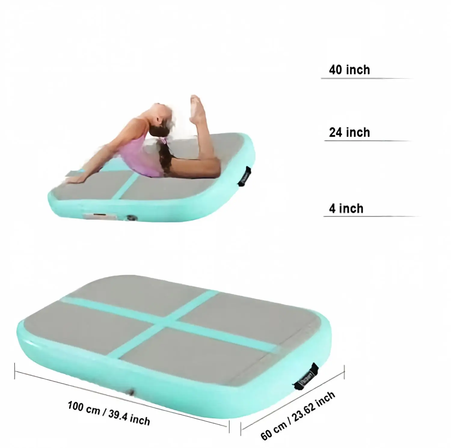 Inflatable PVC Mini Square Air Track Gym 1 Meter Customizable Eco-Friendly Parkour Tumble Track Block Mattress Exercise Training