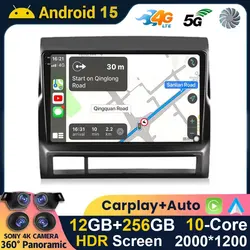 Android 15 Carplay Auto 4G+WIFI GPS Head Unit For Toyota Tacoma 2 HILUX 2005-2015 Car Radio Multimedia Video Player 360 Camera