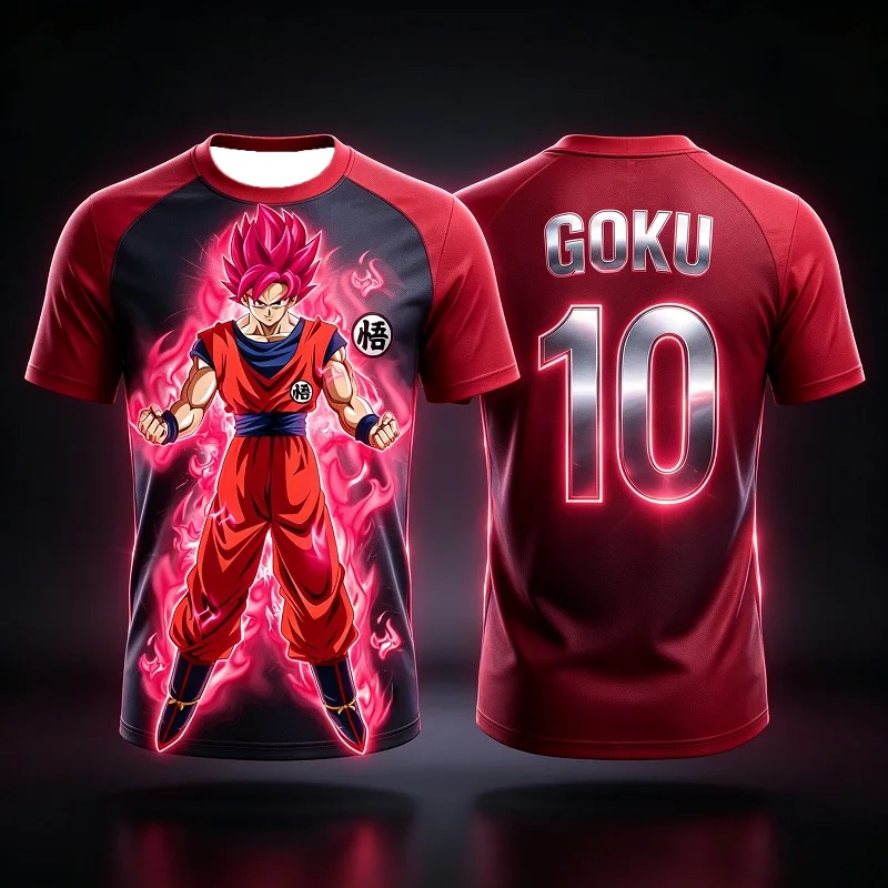 2026 Neues Sommer-Trikot mit 3D-Druck von Dragon Ball Trunks für Herren, atmungsaktiv, schnelltrocknend, Outdoor-Sport, Anime, Streetwear, lässig, kurzärmelig – Detail 6