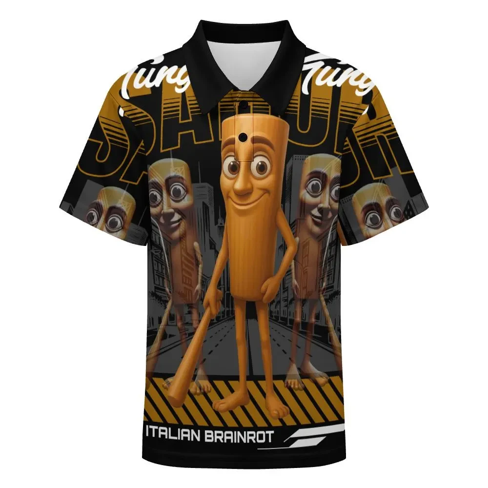 New Italian Brainrot Design, Featuring Tung Tung Tung Sahur Polo Shirts For Men Clothes Meme 6 7 POLO Shirt Six Seven Tops
