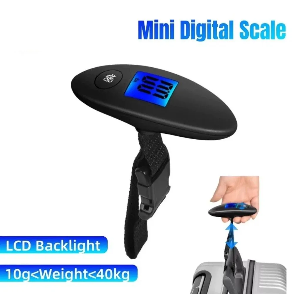 

Spindle Shape Electronic Luggage Scale kg/Ib LCD Display Mini Suitcase Scale High Precision Durable Digital Hanging Scales