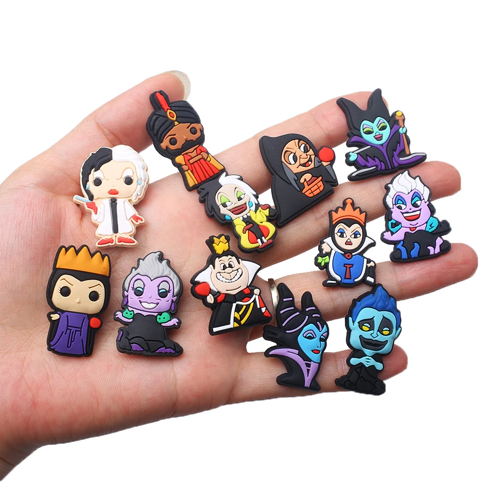 5-12Pcs/SET Movie villain shoes Charms Clog Decorations PVC Shoe Accessories Buckle Garden Sandals Shoe Charms for Party